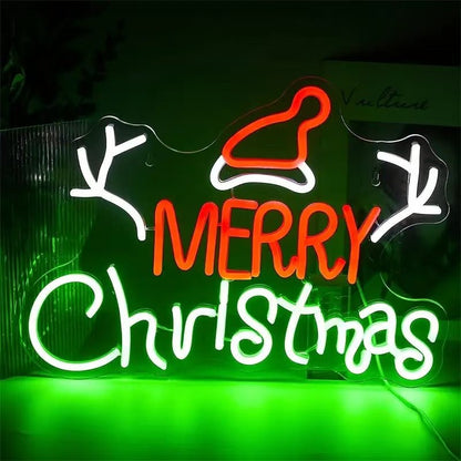 Christmas LED Neon Sign – USB Powered Festive Wall Light for Holiday Home, Window & Party Decor - Morrowden