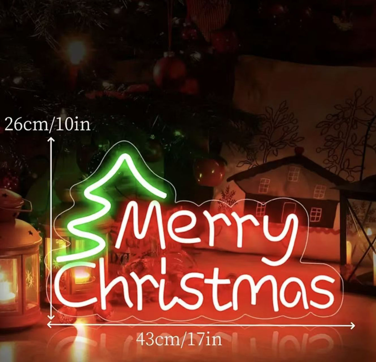 Christmas LED Neon Sign – USB Powered Festive Wall Light for Holiday Home, Window & Party Decor - Morrowden