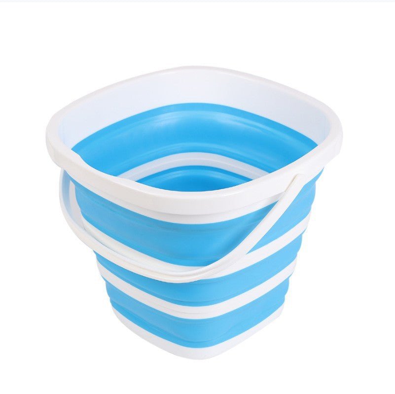 Collapsible Bucket, Small Cleaning Mop Buckets for Household Outdoor Car Washing Tub Plastic Foldable Portable Camping Beach Sand Water Pot Pail Space Saving Square - Morrowden