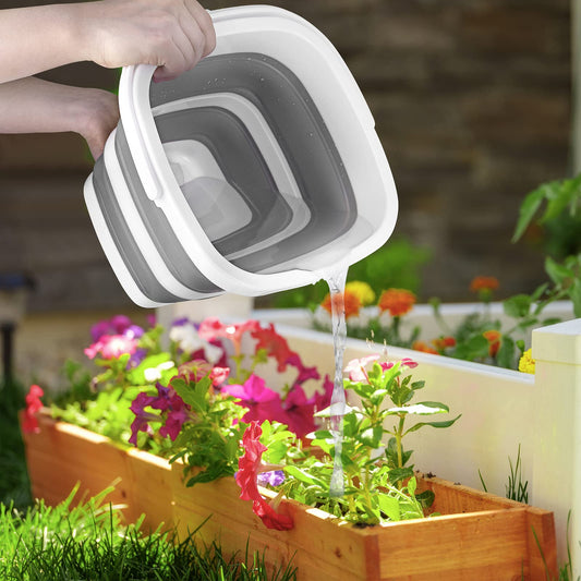 Collapsible Bucket, Small Cleaning Mop Buckets for Household Outdoor Car Washing Tub Plastic Foldable Portable Camping Beach Sand Water Pot Pail Space Saving Square - Morrowden