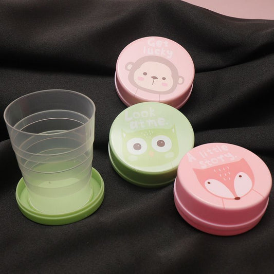 Collapsible Travel Cup for Kids – Portable Folding Rinse Cup with Cartoon Design, Retractable Toothbrush Cup for Outdoor Camping, Travel & Home Use - Morrowden
