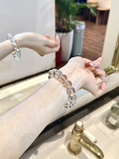 Crystal Aurora – Natural 10A Brazilian Clear Quartz Bracelet, High-Clarity Crystal Beaded Bracelet, Perfect Gift for Friends - Morrowden