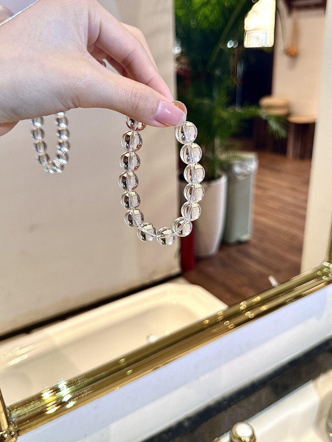 Crystal Aurora – Natural 10A Brazilian Clear Quartz Bracelet, High-Clarity Crystal Beaded Bracelet, Perfect Gift for Friends - Morrowden