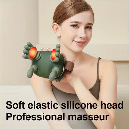 Cute Neck Massager with Heat Therapy, Deep Kneading Massage for Neck and Shoulder Relaxation - Morrowden