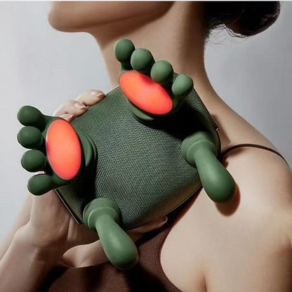 Cute Neck Massager with Heat Therapy, Deep Kneading Massage for Neck and Shoulder Relaxation - Morrowden