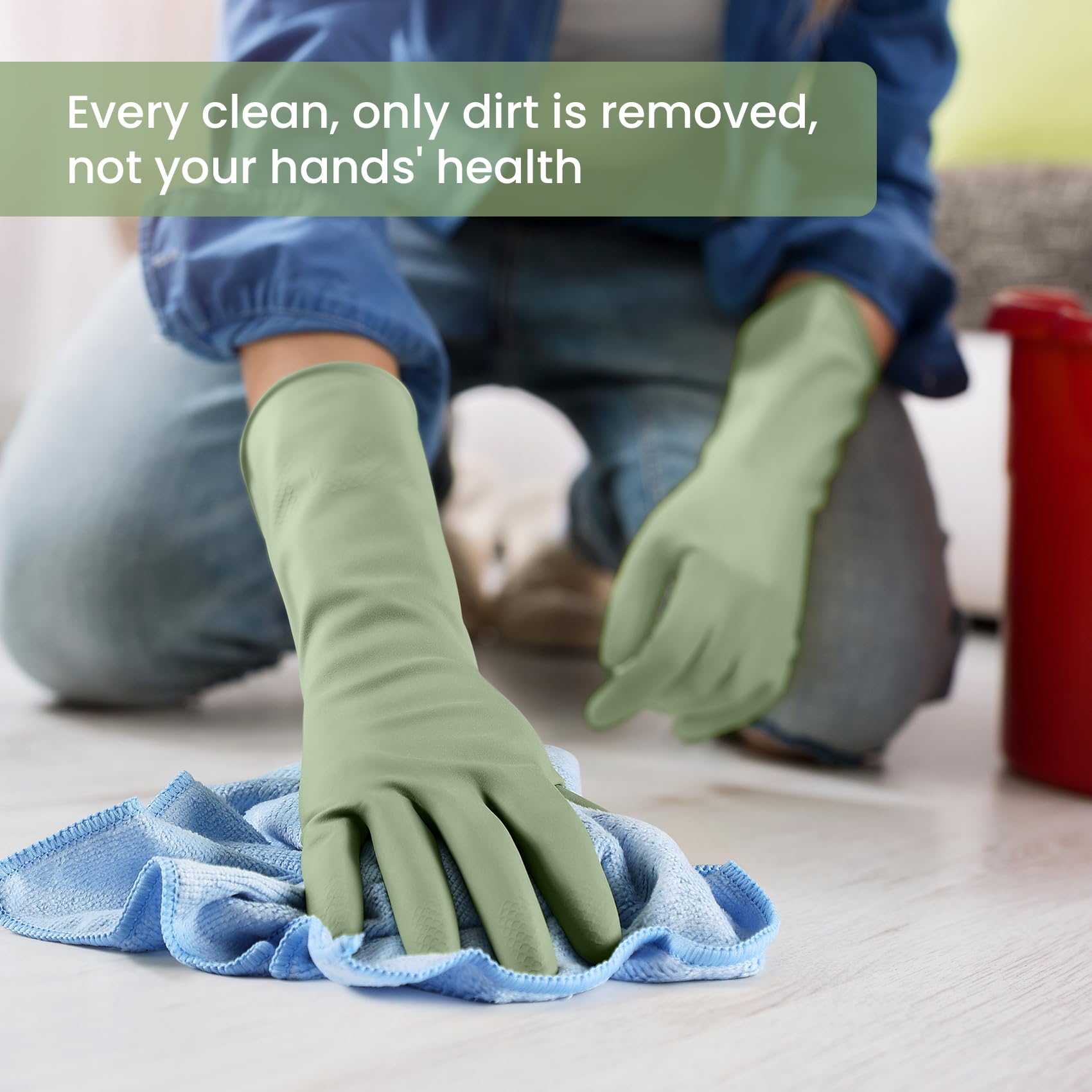 Dishwashing Rubber Gloves Reusable Kitchen Gloves 2Pairs Cleaning Gloves for Washing Dishes Long-lasting&Non-Slip - Morrowden