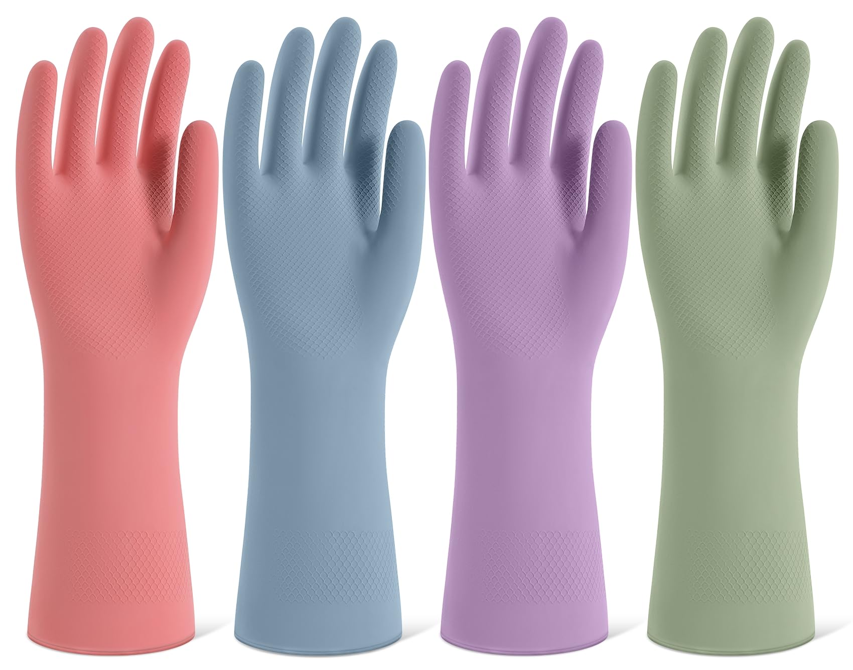 Dishwashing Rubber Gloves Reusable Kitchen Gloves 2Pairs Cleaning Gloves for Washing Dishes Long-lasting&Non-Slip - Morrowden