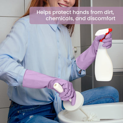 Dishwashing Rubber Gloves Reusable Kitchen Gloves 2Pairs Cleaning Gloves for Washing Dishes Long-lasting&Non-Slip - Morrowden