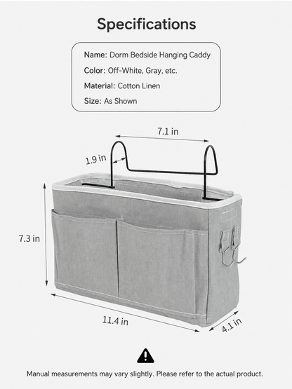Dorm Bedside Caddy Organizer – Large Capacity Hanging Storage Bag for College Beds, Bunk Beds & Small Spaces - Morrowden