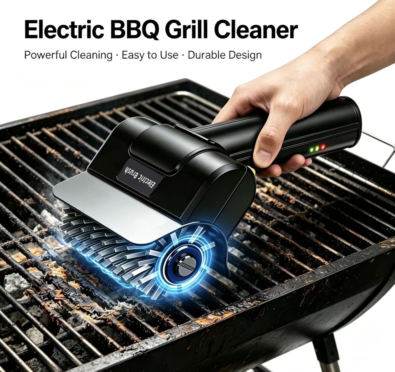 Electric BBQ Grill Brush with Stainless Steel Bristles - Morrowden