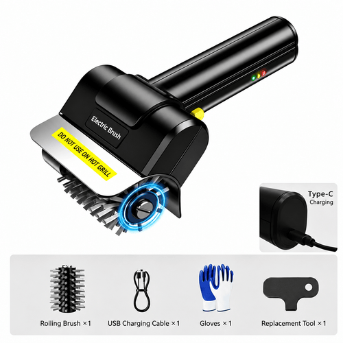 Electric BBQ Grill Brush with Stainless Steel Bristles - Morrowden