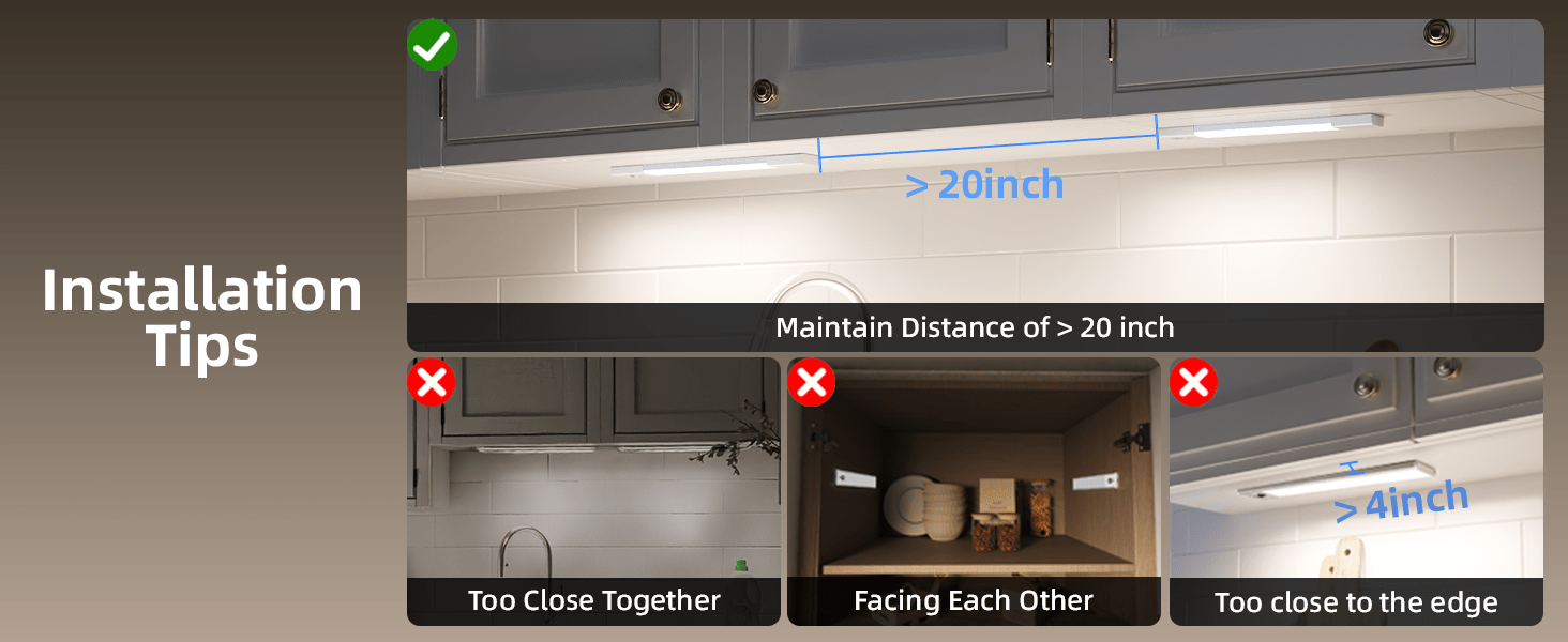EZVALO 5-Pack Under Cabinet Lighting, 2400mAh Motion Sensor Light, LED Closet Lights Wireless, 6500K Dimmable, Timer, Magnetic with Remote Control - Morrowden