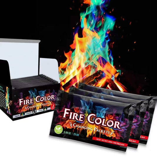 Fire Color Changing Packets - Fire Pit, Campfires, Outdoor Fireplaces, Bonfire - Magic Colorful Changing Fire - Perfect Fire Camping Accessories for Kids & Adults - Morrowden