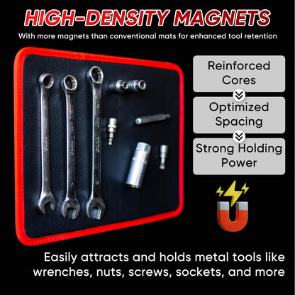 Flexible Magnetic Tool Mat & Tray Holder - Magnetic Tool Tray, Flexible Magnetic Mat, PVC & Non-Slip for Garage Workshop, Auto Repair Tools - Morrowden