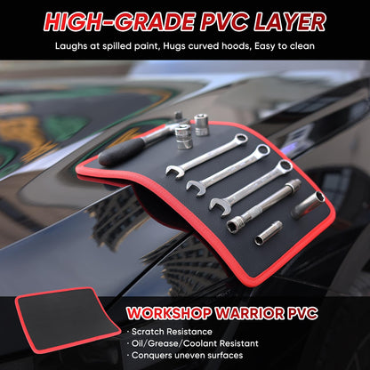 Flexible Magnetic Tool Mat & Tray Holder - Magnetic Tool Tray, Flexible Magnetic Mat, PVC & Non-Slip for Garage Workshop, Auto Repair Tools - Morrowden