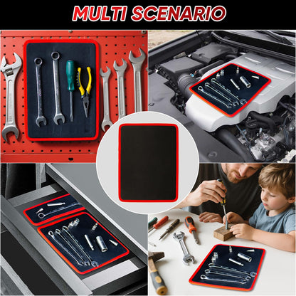 Flexible Magnetic Tool Mat & Tray Holder - Magnetic Tool Tray, Flexible Magnetic Mat, PVC & Non-Slip for Garage Workshop, Auto Repair Tools - Morrowden
