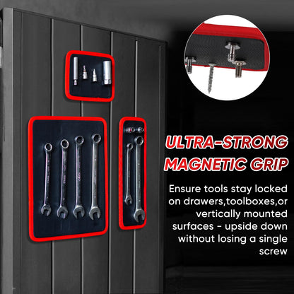 Flexible Magnetic Tool Mat & Tray Holder - Magnetic Tool Tray, Flexible Magnetic Mat, PVC & Non-Slip for Garage Workshop, Auto Repair Tools - Morrowden