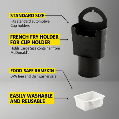 French Fry Holder and Sauce Holder Set for Car – Multifunctional Car Storage Organizer, Fun White Elephant Gift for Adults Stocking Stuffer for Men and Women - Morrowden
