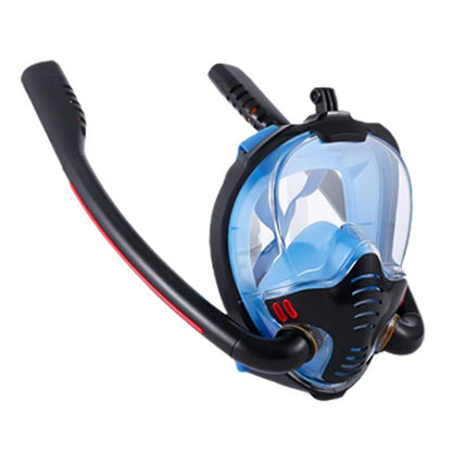 Full Face Snorkel Mask with Single & Dual Air Tube Options, Anti-Fog Underwater Breathing Mask for Adults - Morrowden