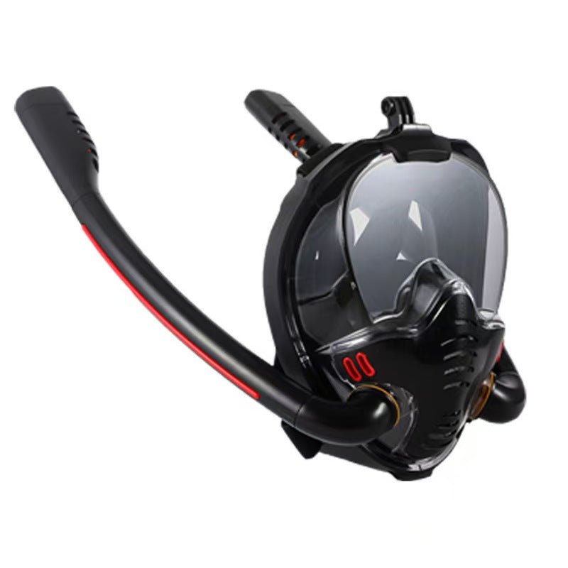 Full Face Snorkel Mask with Single & Dual Air Tube Options, Anti-Fog Underwater Breathing Mask for Adults - Morrowden
