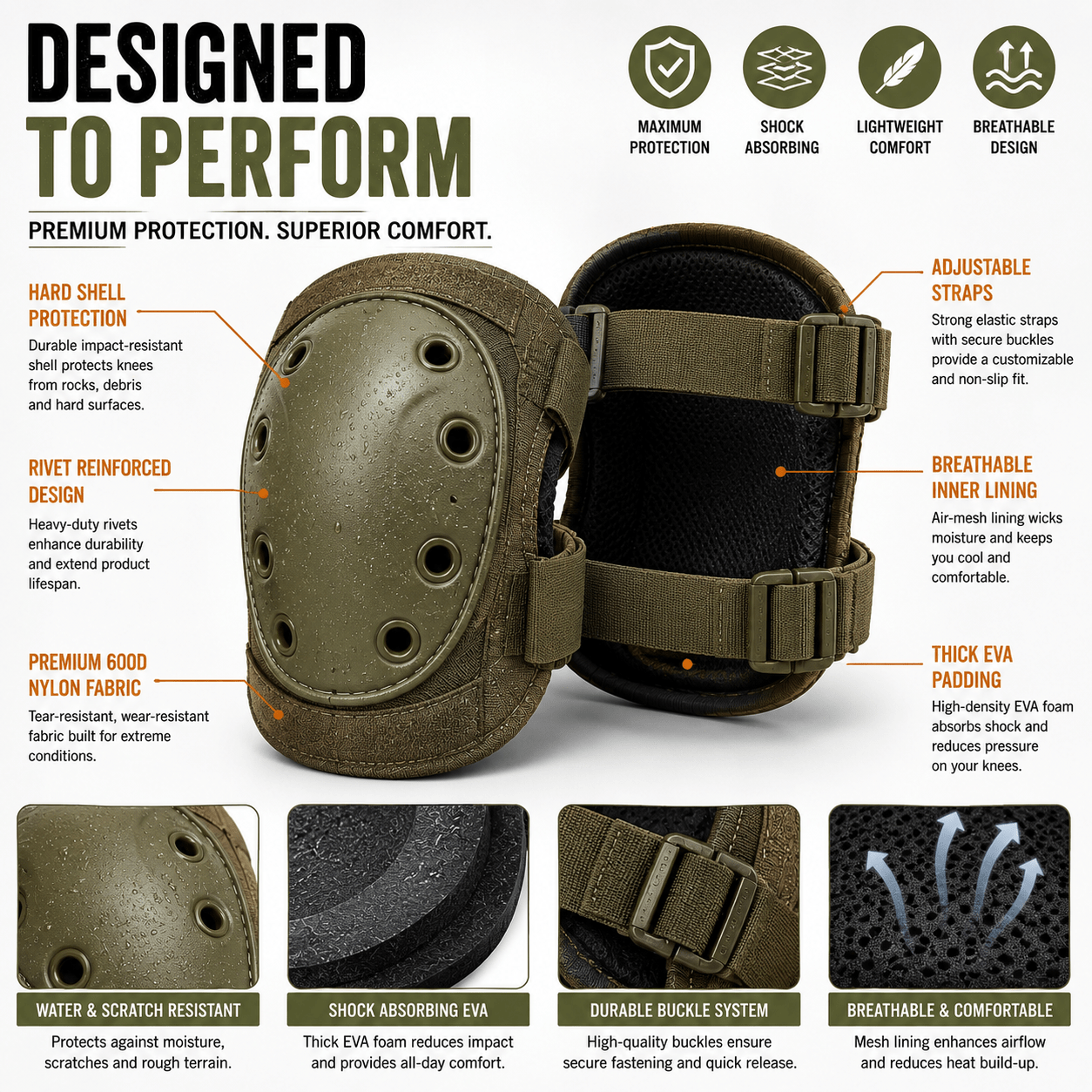 Heavy-Duty Tactical Knee Pads - Morrowden