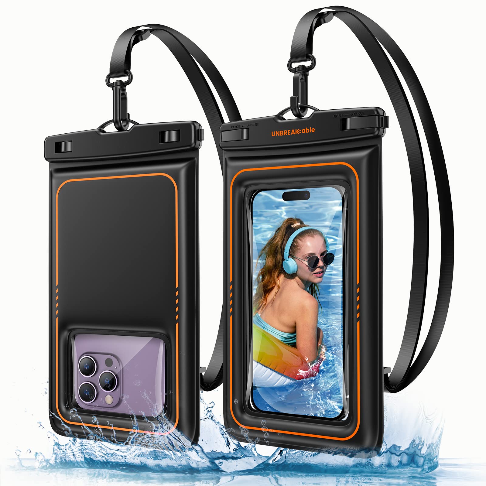IPX8 Waterproof Phone Case Dry Bag Kayak/Beach/Cruise Travel Essentials, Water Proof Pouch for iPhone 17 16 15 Pro Max, Samsung S25 Ultra S24-7" - Morrowden