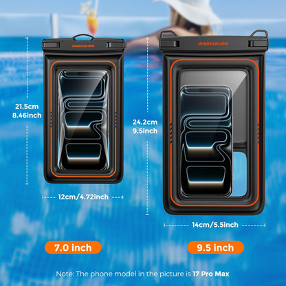 IPX8 Waterproof Phone Case Dry Bag Kayak/Beach/Cruise Travel Essentials, Water Proof Pouch for iPhone 17 16 15 Pro Max, Samsung S25 Ultra S24-7" - Morrowden