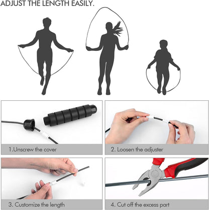 Jump Rope,Tangle-Free Rapid Speed Jump Rope with Ball Bearings for Men,Women and Kids,Adjustable Steel Skipping Rope with Ergonomic Foam Handles,A Ideal Equipment and Accessories for Workout,Fitness,Exercise,Home Gym,Slim Body - Morrowden