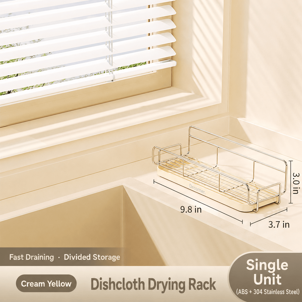 Kitchen Metal Dish Cloth Drying Rack – I ron Towel Holder with Drainage Design - Morrowden