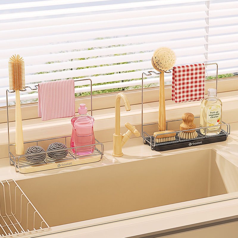 Kitchen Metal Dish Cloth Drying Rack – I ron Towel Holder with Drainage Design - Morrowden