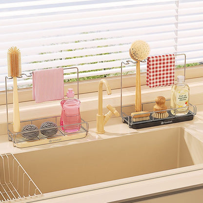 Kitchen Metal Dish Cloth Drying Rack – I ron Towel Holder with Drainage Design - Morrowden