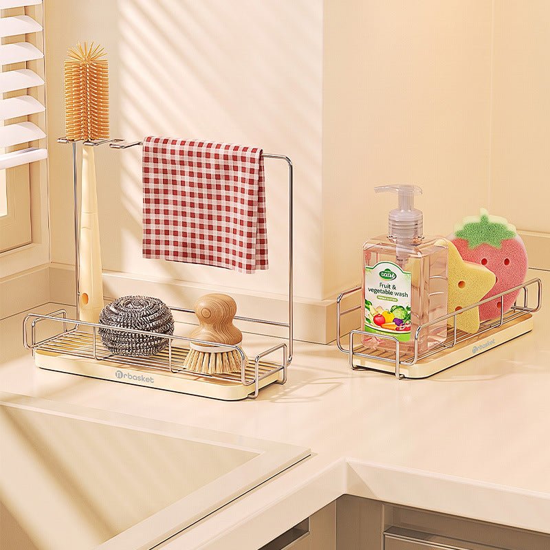 Kitchen Metal Dish Cloth Drying Rack – I ron Towel Holder with Drainage Design - Morrowden