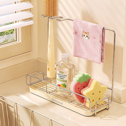 Kitchen Metal Dish Cloth Drying Rack – I ron Towel Holder with Drainage Design - Morrowden