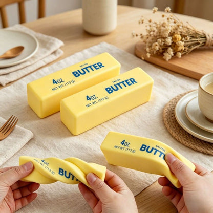 Large Butter Stick Squishy Toy – Slow Rising PU Foam Stress Relief Squeeze Toy for Kids & Adults - Morrowden