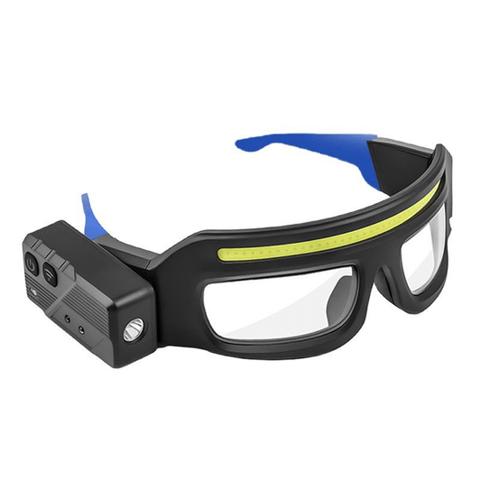 LED Glasses Rechargeable Headlight with Motion Sensor and Touch Control, 5 Modes USB C Lighted Glasses for Night Running, Camping, Fishing, Cycling, Hiking, Hands-Free Lighting - Morrowden