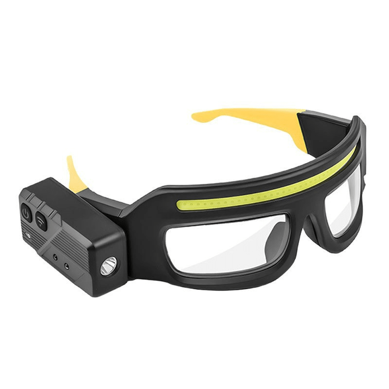 LED Glasses Rechargeable Headlight with Motion Sensor and Touch Control, 5 Modes USB C Lighted Glasses for Night Running, Camping, Fishing, Cycling, Hiking, Hands-Free Lighting - Morrowden