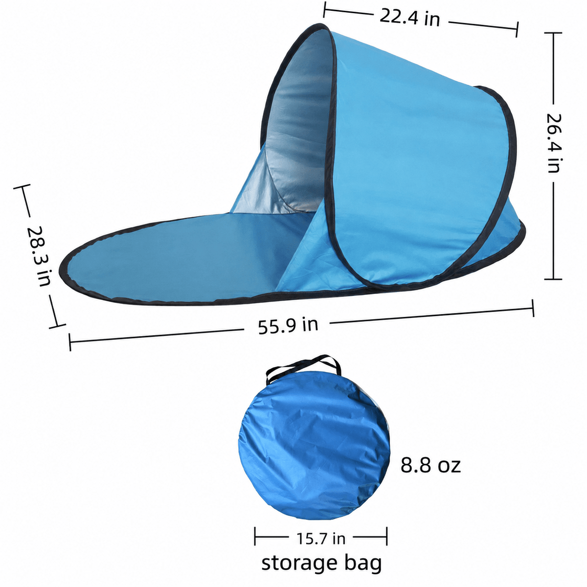 Lightweight Pop-Up Beach Tent – Instant Setup Single Person Sun Shelter for Outdoor Camping, Beach, Travel & Sunbathing - Morrowden