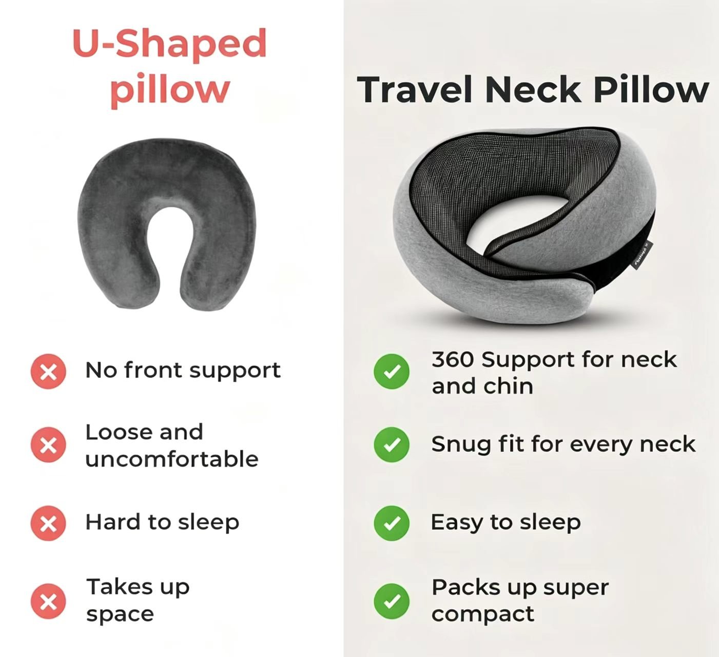 Memory Foam Travel Neck Pillow - Morrowden