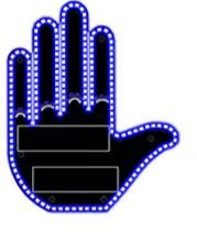 Middle Finger Car Light - Glo Hand Gesture Light for Car,Light Up Middle Finger for Cars Window, Led Hand Gesture with Remote,Road Rage Hand Led Sign, Fun Truck Accessories - Morrowden