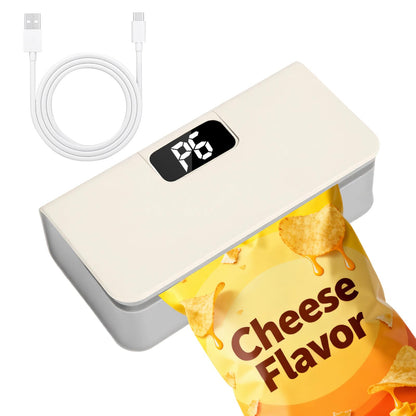 Mini Bag Sealer,Rechargeable Sealer Machine with LED Power Display,Heat Sealer and Cutter with 6 Adjustable Gears,Portable Bag Resealer for Chips Snacks Mylar Bags - Morrowden