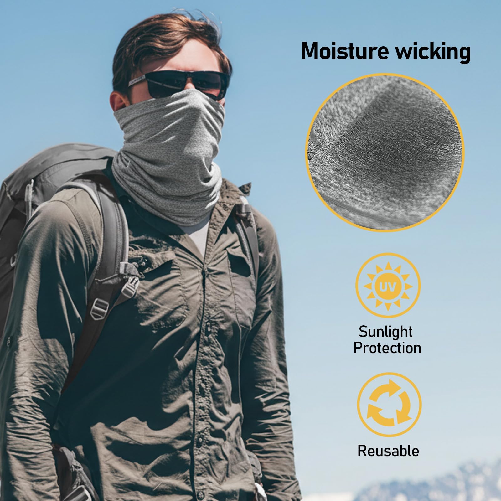 Multi-Use Neck Gaiter Face Mask for Ski & Outdoors, Breathable Lightweight Fabric - Morrowden