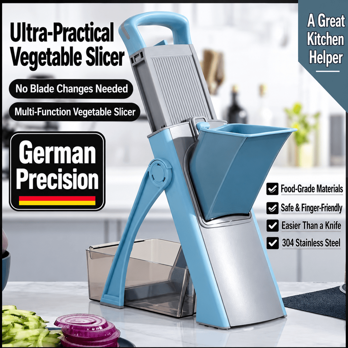 Multifunctional Vegetable Chopper & Slicer – Kitchen Grater, Shredder and Food Prep Tool - Morrowden