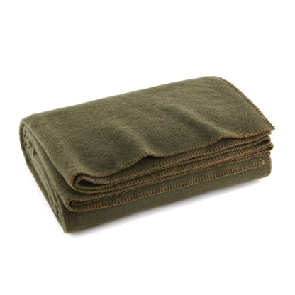 Olive Drab Green Warm Fire Retardant Blanket, US Military Style - Morrowden