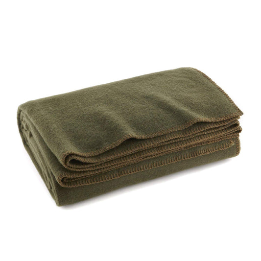 Olive Drab Green Warm Fire Retardant Blanket, US Military Style - Morrowden