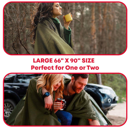 Olive Drab Green Warm Fire Retardant Blanket, US Military Style - Morrowden