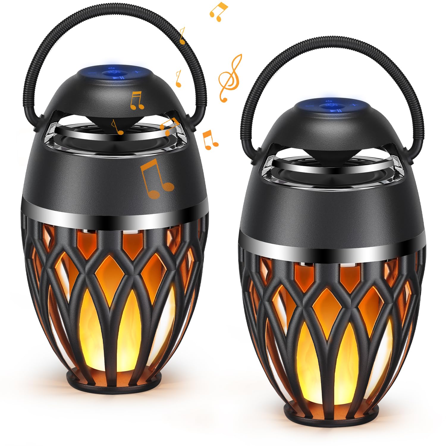 Outdoor Bluetooth Speakers,Wireless Speakers with LED Flame Flickers,IP5X Waterproof Torch Lights Lantern Speakers for Patio Yard Pool Party,Gifts for Men/Women - Morrowden