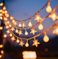 Frosted Balls + Stars Warm Glow