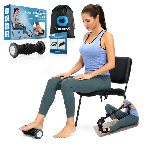 Plantar Fasciitis Relief Kit – Foot Stretcher Strap & Massage Roller - Morrowden
