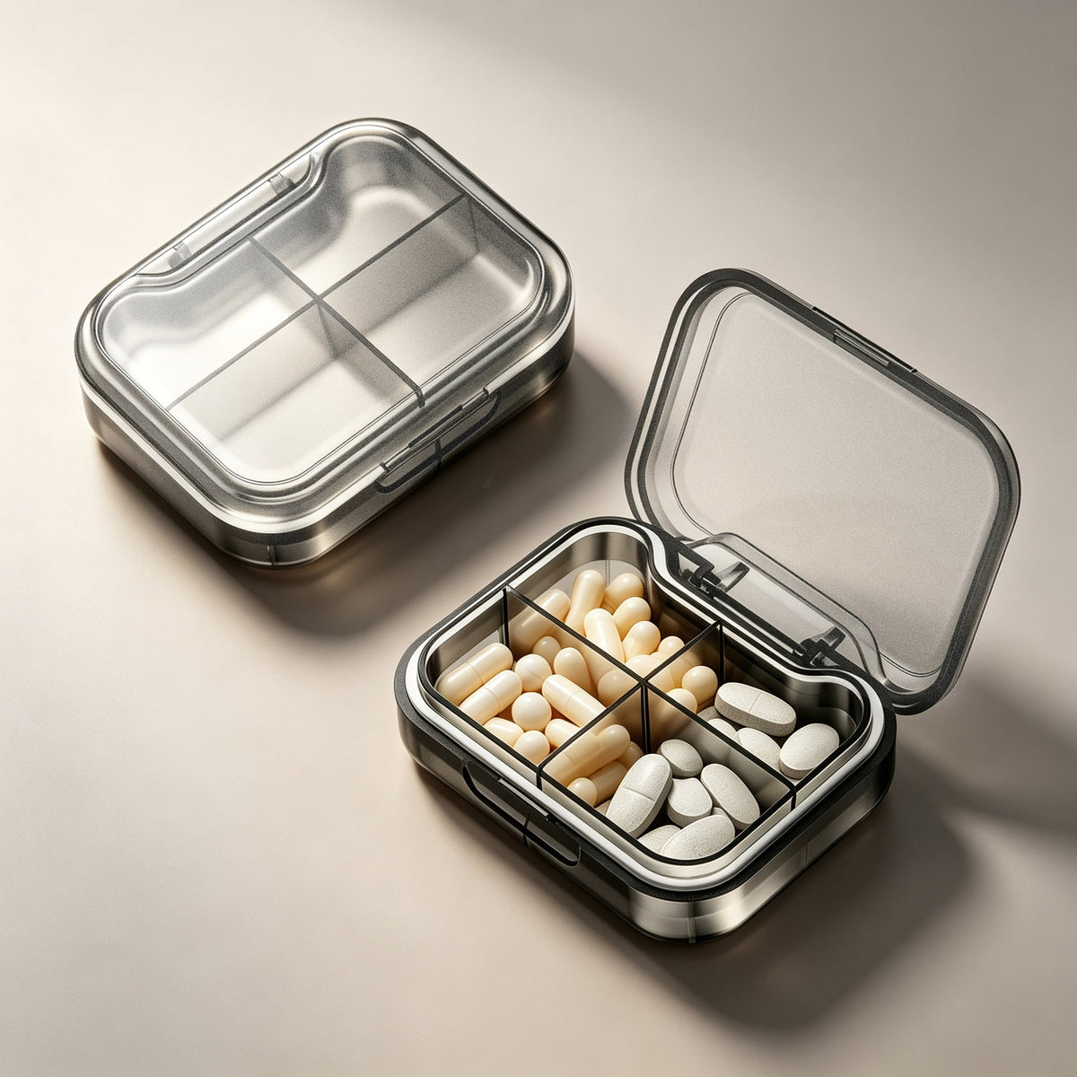 Portable 4-Compartment Pill Organizer – Moisture-Proof Weekly Medicine Storage Box - Morrowden