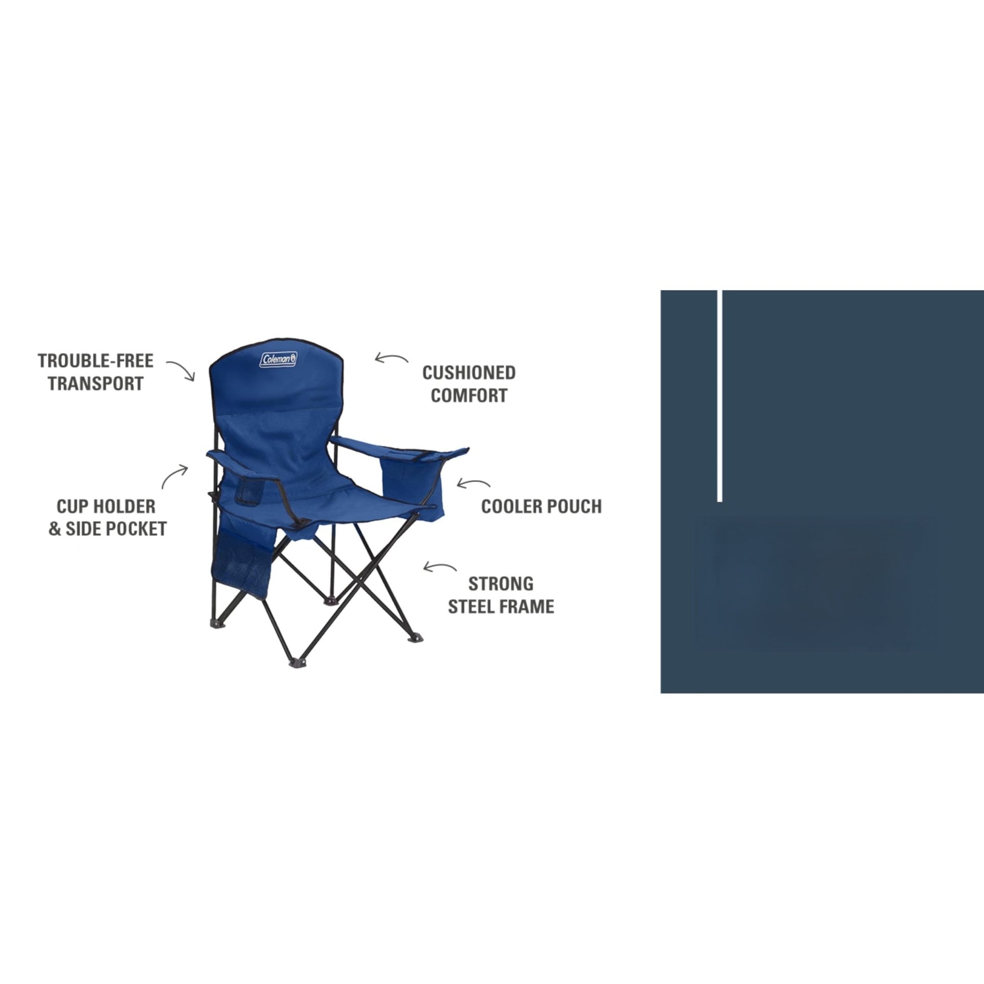 Portable Camping Chair , Cushioned Seat & Back with Side Pockets & Cup Holder, Carry Bag Included, Great for Camping, Tailgating, Firepits, Patio, & More - Morrowden